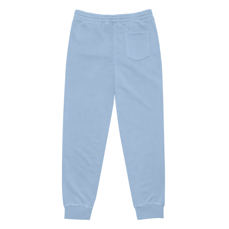 Blue pigment-dyed sweatpants
